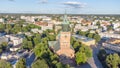 Aerial view on Turku Cathedral Finnish: Turun tuomiokirkko at summer day Royalty Free Stock Photo