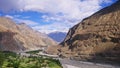 Aerial view of Turtuk village, Diskit, Jammu and Kashmir, India