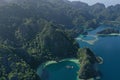 Aerial view of the Twin Lagoon in coron island, Palawan, Philippines Royalty Free Stock Photo