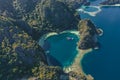 Aerial view of the Twin Lagoon in coron island, Palawan, Philippines Royalty Free Stock Photo