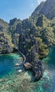 Aerial view of the Twin Lagoon in coron island, Palawan, Philippines Royalty Free Stock Photo