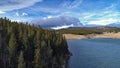 Drone shot of a Colorado mountain lake