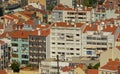 Aerial view on typical apartment buildings of Lisbon