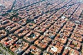 Aerial view of typical buildings at Eixample. Barcelona