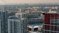 Aerial view of the typical residential area with many high rise buildings. Video. Details of a big city life in winter Royalty Free Stock Photo