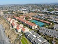 Aerial view of typical south california community condo with tennis court Royalty Free Stock Photo