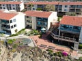 Aerial view of typical south california community condo with tennis court Royalty Free Stock Photo