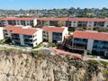 Aerial view of typical south california community condo with tennis court Royalty Free Stock Photo