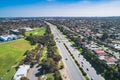 Aerial view of typical suburb in Melbourne.