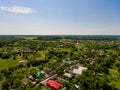 Aerial view of typical Ukrainian village. Royalty Free Stock Photo