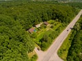 Aerial view of typical Ukrainian village Royalty Free Stock Photo