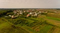 Aerial view of typical Ukrainian village. Royalty Free Stock Photo