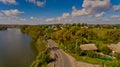 Aerial view of typical Ukrainian village. Royalty Free Stock Photo