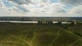 Aerial view of typical Ukrainian village. Royalty Free Stock Photo