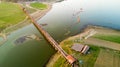 Aerial view of U-Bein bridge Royalty Free Stock Photo