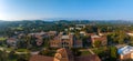 Aerial View of UCLA Campus in Westwood, Los Angeles with Red-Brick Buildings and Lush Greenery Royalty Free Stock Photo