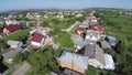 Aerial view of the Ukraine village. drone view.