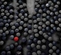 aerial view of umbrellas. Concept of being different and outstanding from the crowd. Created with generative AI Royalty Free Stock Photo