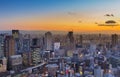 Aerial view Umeda city business downtown