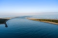 Aerial view of the Umpqua River at the Winchester Bay Estuary Royalty Free Stock Photo