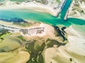 Aerial view of unique Ria Formosa in Fuseta, Algarve, Portugal Royalty Free Stock Photo