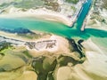 Aerial view of unique Ria Formosa in Fuseta, Algarve, Portugal Royalty Free Stock Photo