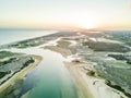 Aerial view of unique Ria Formosa in Fuseta, Algarve, Portugal Royalty Free Stock Photo