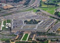 Aerial view of the United States Pentagon, the Department of Defense headquarters in Arlington, Virginia, near Washington DC, with Royalty Free Stock Photo