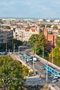 Aerial view of University bridge, Wroclaw, Poland