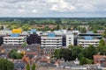 Aerial view University Medical Center Dutch downtown medieval city Groningen