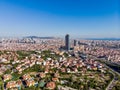 Aerial View of Unplanned Urbanization Uskudar Camlica Highway in Istanbul Turkey.