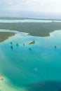Aerial view of upi bay. isle of pines of new caledonia. sea is turquoise Royalty Free Stock Photo