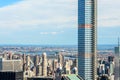Aerial View of Upper East Side and East River in New York City. Historic Towers and a Skyscraper Under Construction. Royalty Free Stock Photo