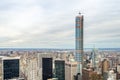 Aerial View of Upper East Side, Manhattan, New York City. Historic Towers and an Under Construction Skyscraper. Royalty Free Stock Photo