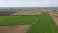 Aerial view of Upper Thracian Plain near town of Asenovgrad, Bulgaria