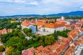 Aerial view of the upper town of Zagreb, Croatia