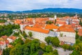 Aerial view of the upper town of Zagreb, Croatia