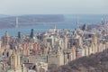 Aerial view of Upper West Side and George Washington Bridge