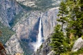 Aerial view of Upper Yosemite Falls, Yosemite National Park, California Royalty Free Stock Photo