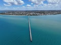 Aerial view of Urangan Pier at Hervey Bay, Queensland, Australia Royalty Free Stock Photo