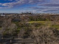 Aerial view of the urban cityscape in Queens, the United States