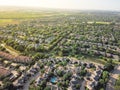 Aerial view urban sprawl in Dallas-Fort Worth area