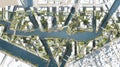 Aerial View of Urban Waterway Redevelopment Project Masterplan Royalty Free Stock Photo
