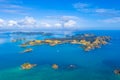 Aerial view of Urupukapuka island in New Zealand Royalty Free Stock Photo