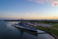 USS Alabama battleship in Mobile Bay Royalty Free Stock Photo