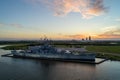 USS Alabama battleship in Mobile Bay Royalty Free Stock Photo