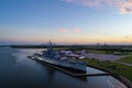 USS Alabama battleship in Mobile Bay Royalty Free Stock Photo