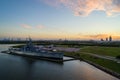 USS Alabama battleship in Mobile Bay Royalty Free Stock Photo