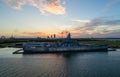 USS Alabama battleship in Mobile Bay Royalty Free Stock Photo