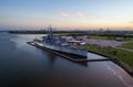 USS Alabama battleship in Mobile Bay Royalty Free Stock Photo